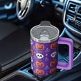 thumbnail image 5 of Halloween Skull Pumpkin 30 Oz Tumbler with Handle and Straw, Spooky Cute Cup, Holiday Gift Travel Mug, 5 of 5