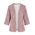 thumbnail image 4 of Taqqpue Womens Fall Cardigan Floral Printed Short Sleeve Open Front Shirts Casual Lightweight Loose Plus Size Blouse Tops, 4 of 4