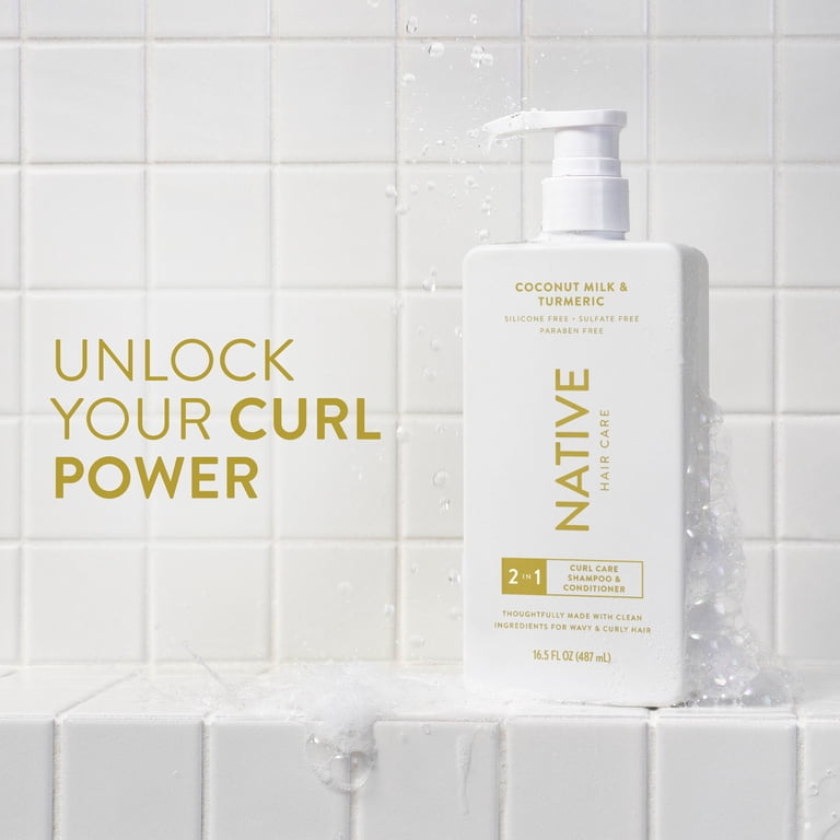3 pack) Native Curl Care 2-in-1 Mens Shampoo and Conditioner