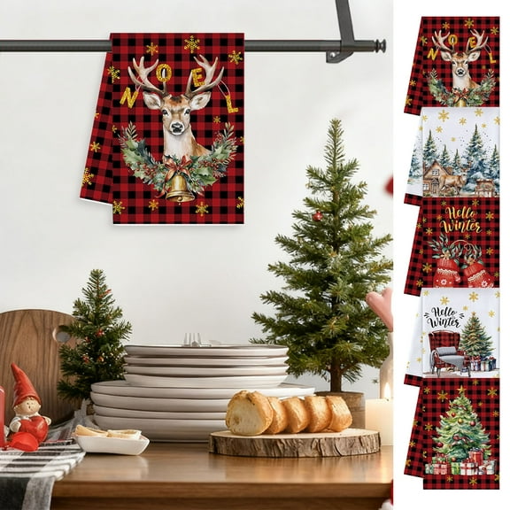 RKSTN Christmas Kitchen Towels Kitchenbathroom Hand Face Bath A