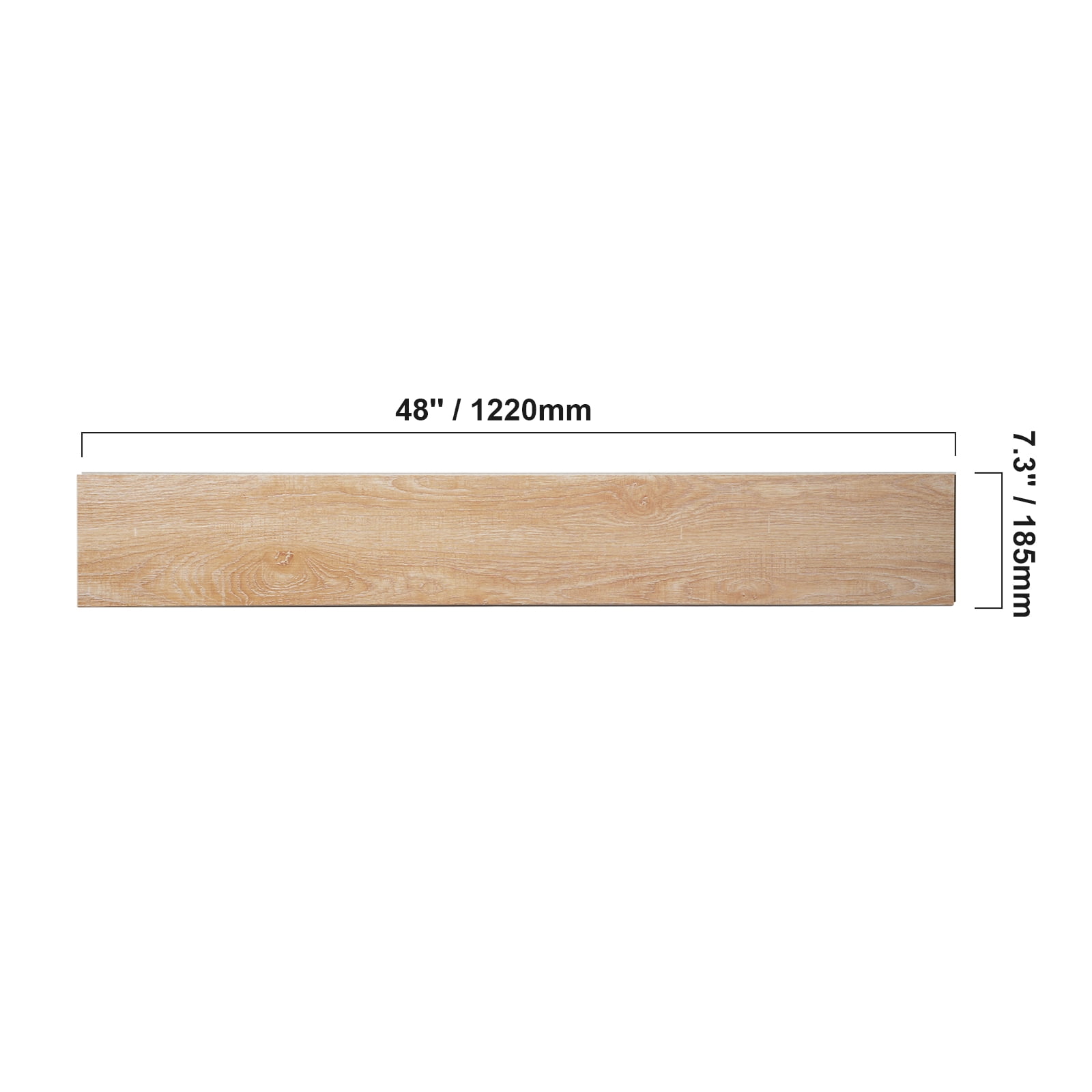 SKYSHALO 10 Pieces Interlocking Vinyl Floor Tiles Natural Wood Grain 5.5mm Thick