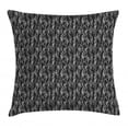 thumbnail image 1 of Dusty Blue Throw Pillow Cushion Cover, Monochrome Leaves Branches and Flowers Old Fashioned Garden Art, Decorative Square Accent Pillow Case, 18" X 18", Dark Grey Dimgray and White, by Ambesonne, 1 of 2