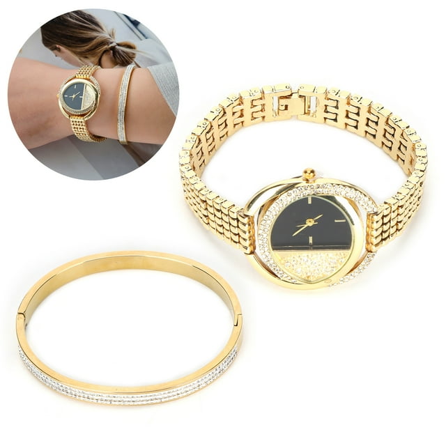 Relojes Para Mujer, Reloj Pulsera Conjunto De Joyas Reloj Con Movimiento De Cuarzo Pulsera De Acero De Titanio Para Mujer Para Cumpleaños/Navidad/Fiestas