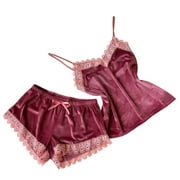 XZNGL Suede Lingerie Underwear Sleepwear Nightdress Pajamas Shorts Embroidery