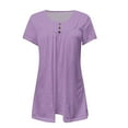 thumbnail image 4 of Womens T Shirts Women's Tunic Tops for Leggings Short Sleeve Shirts Up Casual Ruched Blouses Clothes Tops for Women, 4 of 4