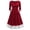 Red, variant on Lanhui Women Christmas Patchwork Bandage Long Sleeve Asymmetric O-Neck Dress