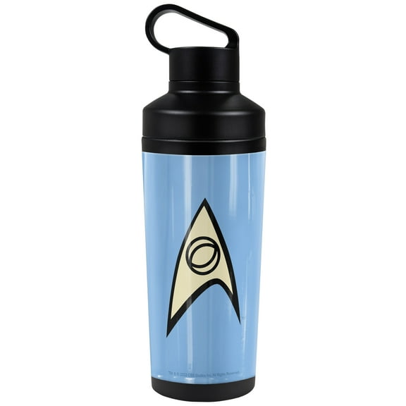 Star Trek Official Science Uniform 18 oz Insulated Water Bottle, Leak Resistant, Vacuum Insulated Stainless Steel with 2-in-1 Loop Cap