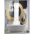 thumbnail image 5 of Black Gold Sheer Curtains 108 Inches Long 2 Panels Watercolor Geometric Light Filtering Semi Sheer Window Curtains Drapes for Bedroom Living Room 52"x108", 5 of 7