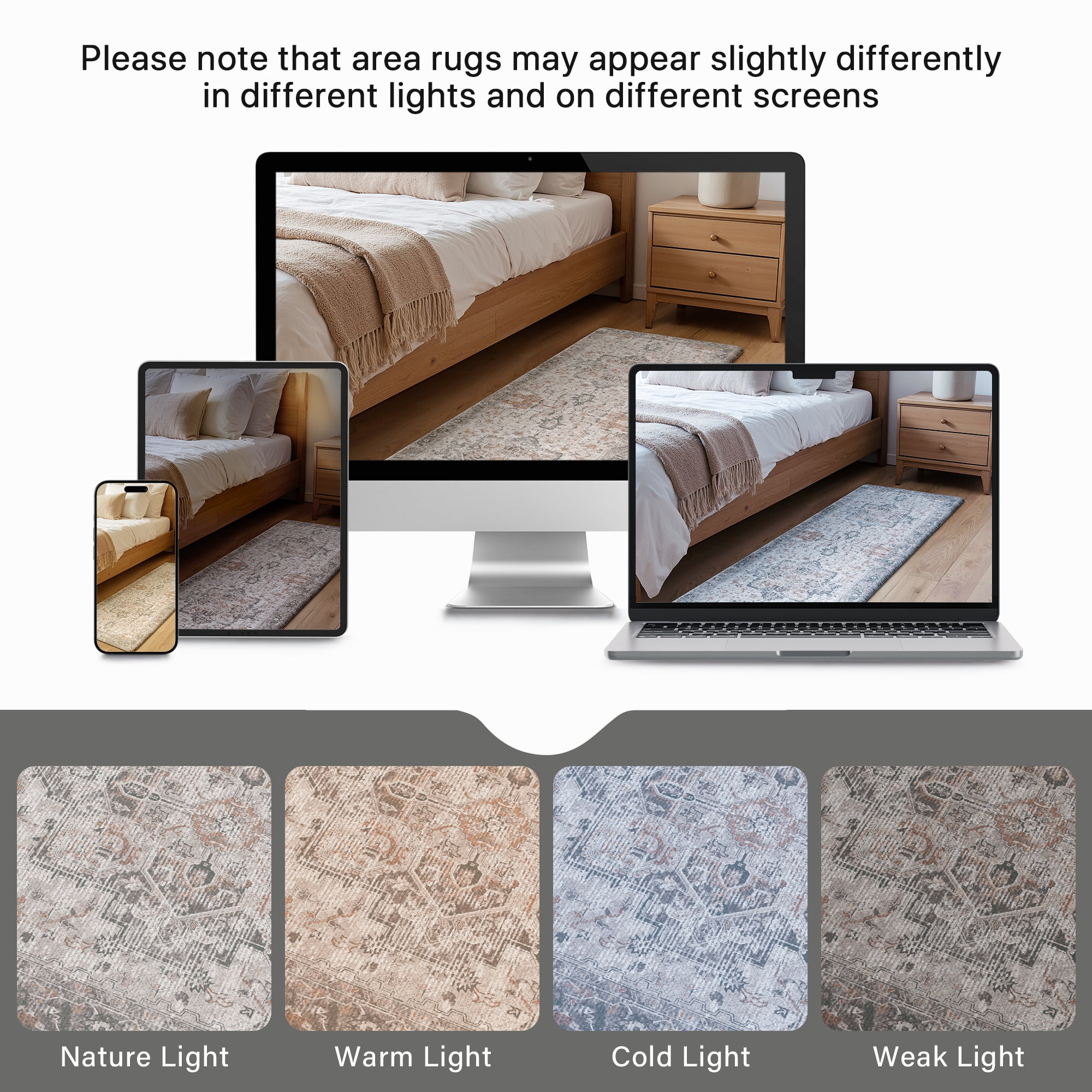 KUETH Kitchen Rug for Floor, Kitchen Mat Anti Fatigue, Non Slip Washable Kitchen Rug, Set of 2 Kitchen Mat 17"x47"+17"x30", Brown