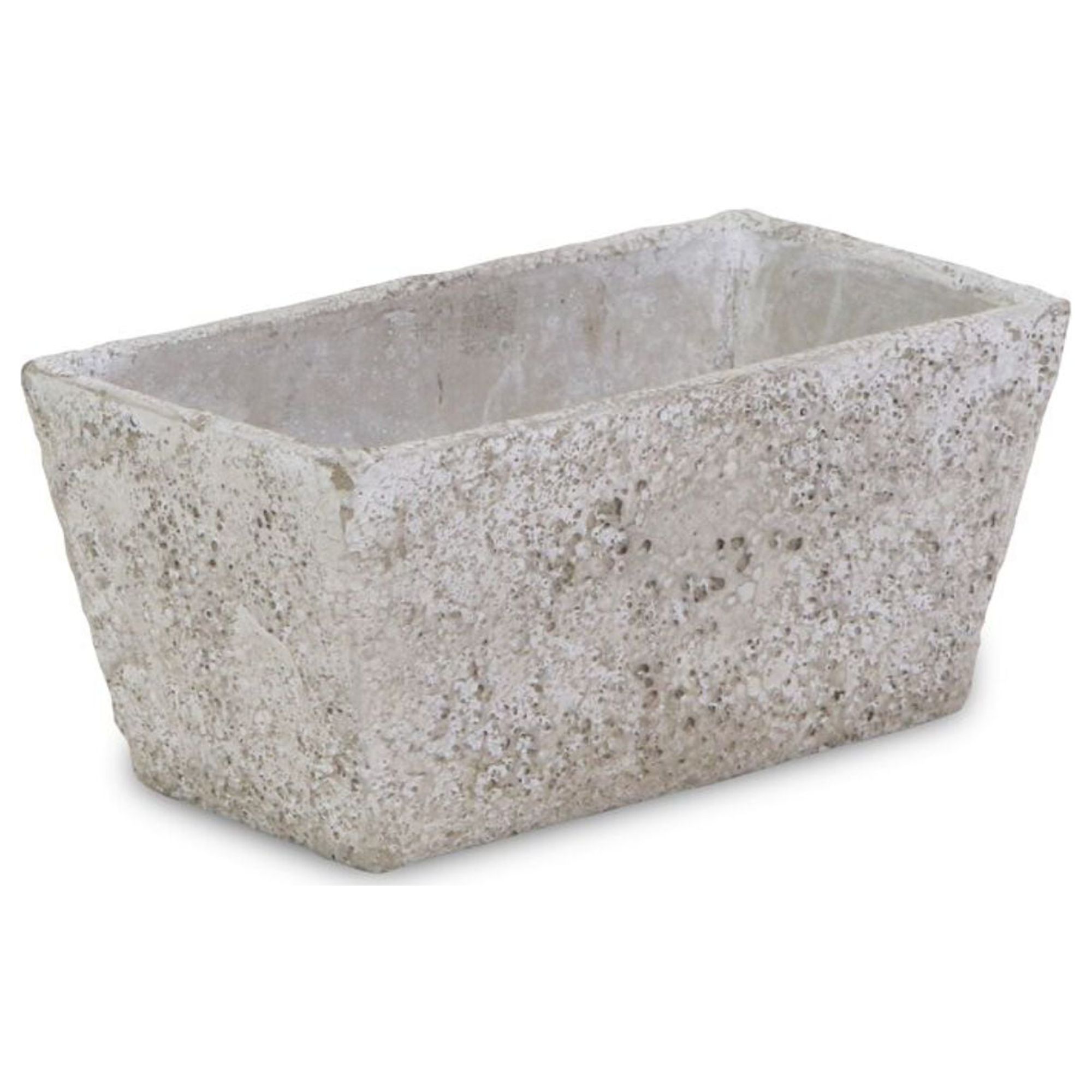 Contemporary Home Living 9.25" Gray Distressed Finish Rectangular Hollow Planter Pot - image 2 of 4