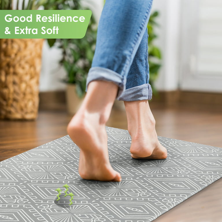 Kitchen Rug, 2 Pieces Anti Fatigue Standing Comfort Mat for Kitchen, Rug Size 17 inch x 30 inch + 17 inchx 47 inch, Size: 29.9 inch * 17.1 inch + 47.2
