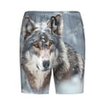 thumbnail image 6 of Daiia Majestic Snowy Wolf Mens Woven Stretch Pajama Short,Short Pajama Pants-Large, 6 of 7