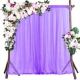 thumbnail image 3 of Wedding Party Window Screen Decoration Bedroom Outdoor Semi Transparent Mesh Curtains, Dark Purple, 3 of 9