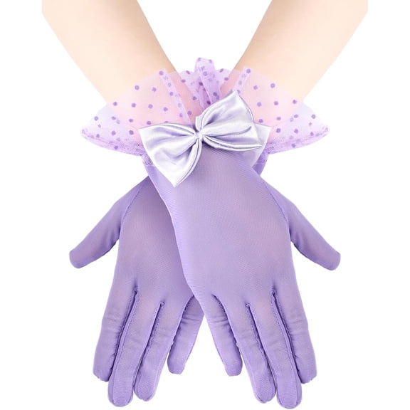CAILDANL Women Lace Gloves Party Wedding Gloves Bow Short mitten Evening Elegant Accessories Sun Protection Funeral