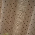 thumbnail image 3 of Vireellx Boho Curtains for Bedroom, Cream Hollow Crochet Stripes and Florals Print Cotton Linen Fabric Patchwork, Bohemian Beige Tassel Semi-Blackout Window Panel Farmhouse Drape, 3 of 7