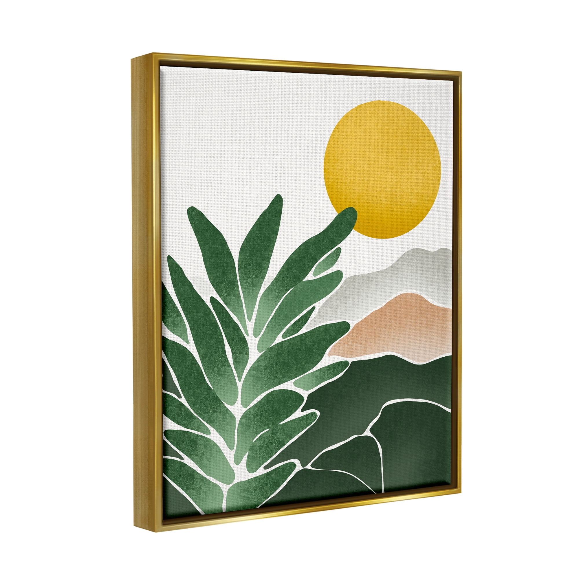 Stupell Industries Sunny Hills Botanical Nature Scene Botanical & Floral Painting Gold Floater Framed Art Print Wall Art