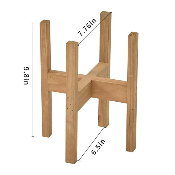 HOME TRENDS 6 IN WOOD PLANT STAND, 6IN PLANT STAND