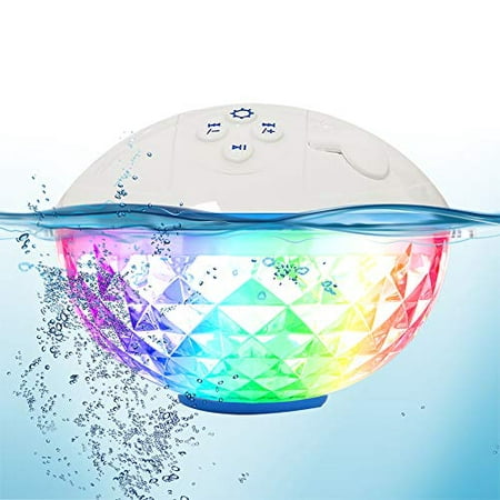 Bluetooth Speakers with Colorful Lights, Portable Speaker IPX7 Waterproof Floatable, Built-in Mic,Crystal Clear Stereo Sound Speakers Bluetooth Wireless 50ft Range for Home Shower Outdoors Pool Travel