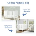 thumbnail image 2 of Simmons Kids Aria Full Size Portable Folding Crib - Greenguard Gold Certified, Bianca White, 2 of 11