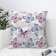 thumbnail image 4 of Yiaed Butterflies in Pastel Print Pillow Covers Super Soft Decorative Square Throw Pillow Covers Case Cushion Covers for Sofa Couch Bedroom Car Decor（No pillow core）-12"x12", 4 of 7