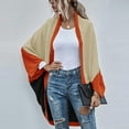 thumbnail image 6 of IROINNID Discount Womens Cardigans Long Sleeve Knitted Sweater Color Contrast Long Sleeve Cardigan Tops,Orange, 6 of 6