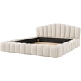 thumbnail image 6 of Queen Size Bed Frame Velvet Upholstered Queen Bed Frame Shell-Shaped Headboard for Bedroom, No Box Spring Needed, Luxury and Elegant Style Furniture, Easy Assembly, 6 of 7
