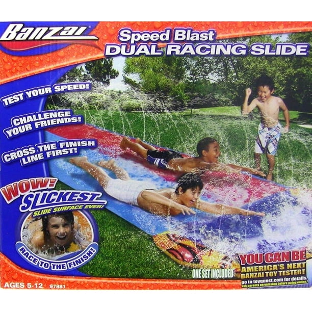 water slide on grass