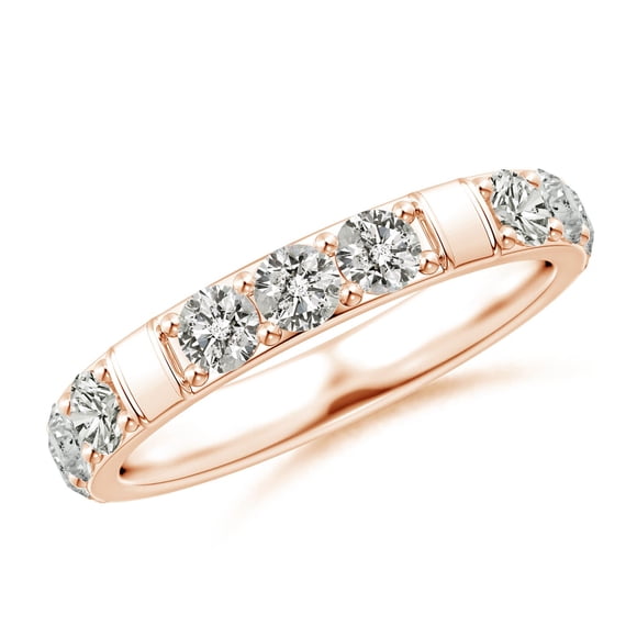 Angara Bague en Diamant Naturel - Alliance Empilable en Diamant de 1,04 ct en Or Rose 14K pour Femme (Taille de Bague = 5)