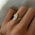 thumbnail image 3 of Marquise Cut Moissanite Engagement Ring Set: 14K Gold Plated Vintage Engagement & Wedding Band Set, 3 of 7