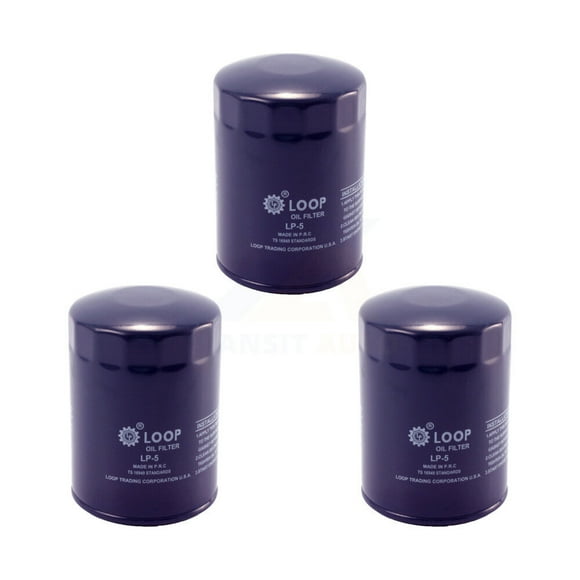 LOOP Engine Oil Filter (3 Pack) for Car Chevrolet GMC K1500 C1500 K2500 C2500 K3500 C10 C3500 G30 G20 Express 3500 Tahoe Yukon G2500 G3500 Suburban K10 P30 Savana 2500 K20 C20 C30 1500 R10 KLO-100036