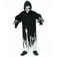 thumbnail image 5 of WIBACKER Halloween Glow In The Dark Grim Reaper Costume for Kids, Cosplay Robe with Scary Scythe for Boys Girls, 5-12 Years, 5 of 9