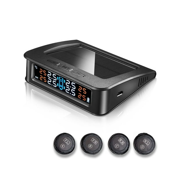 Scienceny Detector de presión de neumáticos externo para coche con energía Solar, probador de automóvil, pantalla Digital LCD, equipo de seguridad para Pantallas optoelectrónicas Scienceny TO010554-00