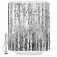 thumbnail image 2 of Grey Forest Waterproof Fabric Shower Curtain, Modern Oil Painting Art Shower Curtain for Bathroom Curtains Bathtubs Hotel Washable Shower Curtains with 12 Hooks Standard 72x72, 2 of 6