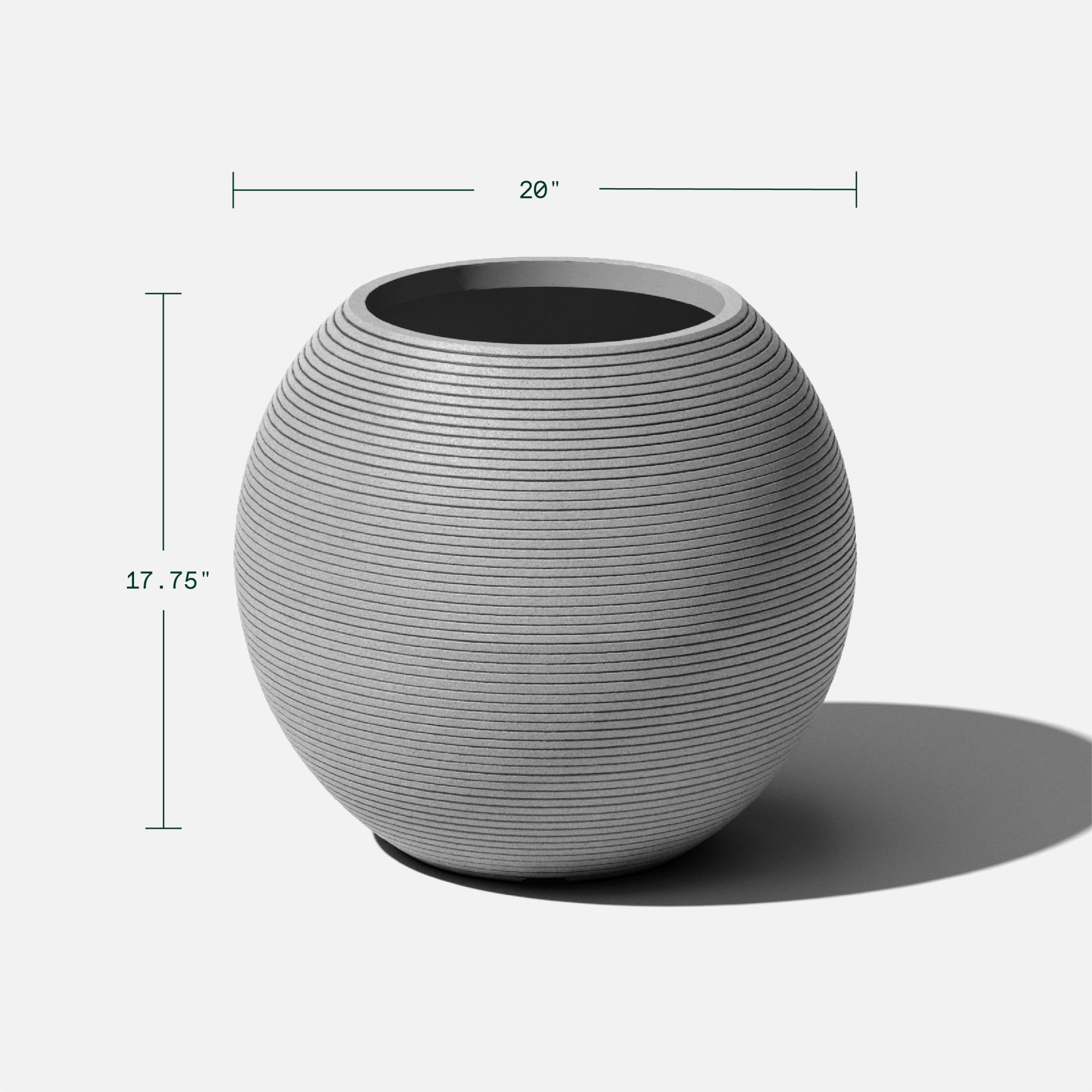 Veradek Strata Series Sphere Plastic-Stone Round Planter - Gray, 2 Pack