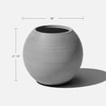 thumbnail image 2 of Veradek Strata Series Sphere Plastic-Stone Round Planter - Gray, 2 of 9
