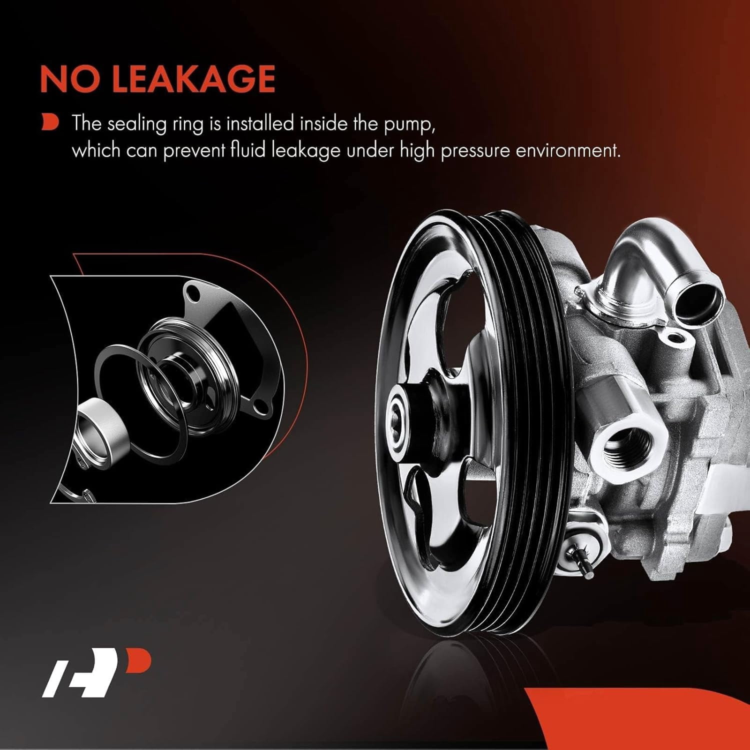 A-Premium Power Steering Pump, with Pulley, Compatible with Suzuki Grand Vitara 2006 2007 2008, V6 2.7L, Replace # 21-205 4910066J00