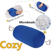 Cuoff Microbead Bolster Tube Pillow Travel Essentials Squishy Roll Body Cushion Cylinder Bean Bag Throw Pillow Neck Arm Back Support for Plane Car Travel Recliner Sleeping Home Gift 12x6 in (Green)