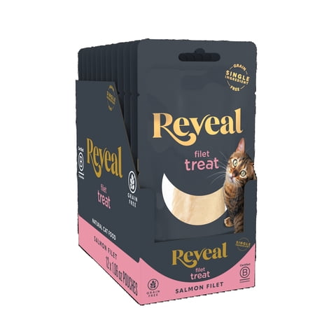 Reveal Whole Salmon Loin Natural Grain Free Wet Cat Treats, 12 Ct 1.06 oz Pouches