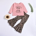thumbnail image 2 of KEINXS Toddler Baby Girls Clothes Long Sleeve T-Shirt Tops and Leopard Pants Leggings Fall Winter Outfits Pink 2-3 Years, 2 of 8