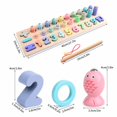 thumbnail image 3 of Wood Math Shape Puzzle Fishing Game Educational Toys Wooden Kids, 3 of 5
