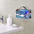 thumbnail image 6 of Blue Peacock Tissue Box Cover Leather Square Rectangle Tissue Box Holder for Bathroom Living Room Desk Office Decor, 6 of 7
