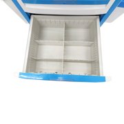 Medical Emergency Vehicle Mobile Anesthesia Cabinet Cart Medication ABS Storage Trolley with Drawer Infusion Stand and Wheels
