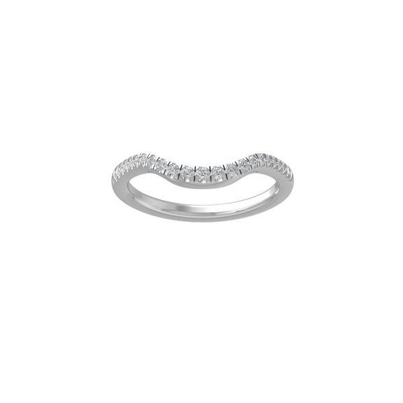 ARAIYA FINE JEWELRY 10K White Gold Diamond Wedding Band Ring (1/6 cttw, I-J Color, I2-I3 Clarity) Size 6.5