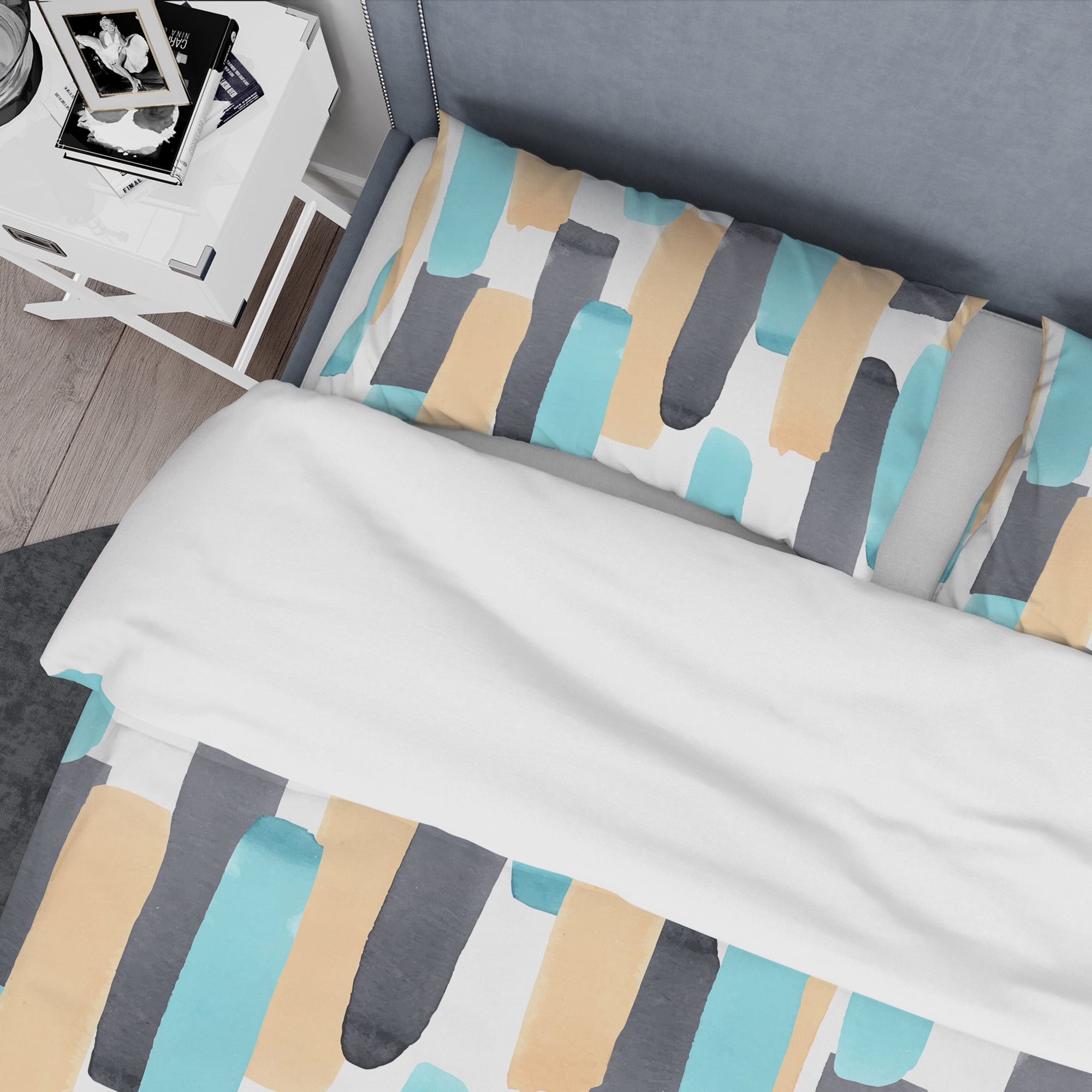 Designart 'Retro Geometrical Abstract I' Mid-Century Modern Duvet Cover Set