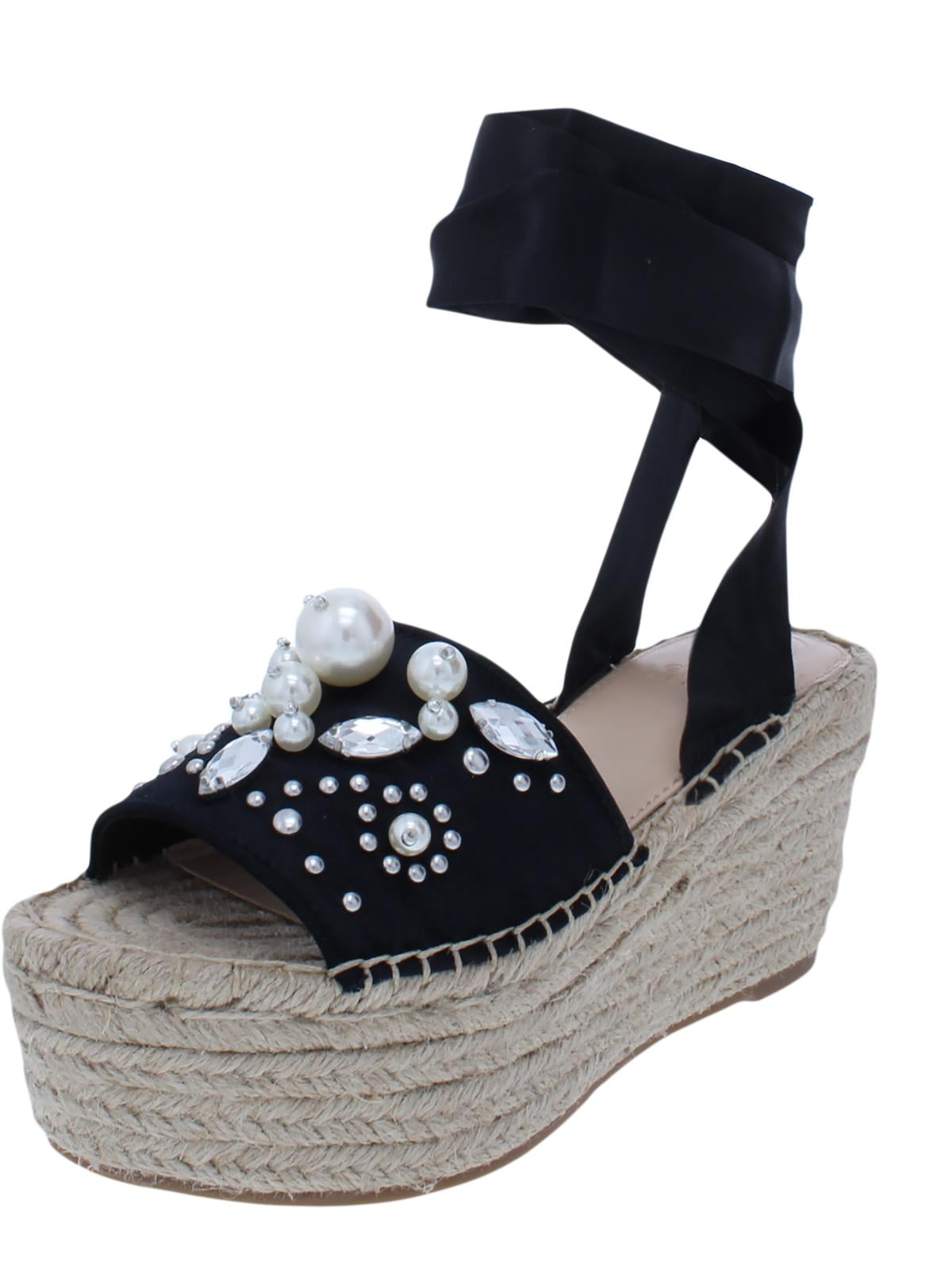Guess Womens Razzle Satin Espadrille Platform Sandals