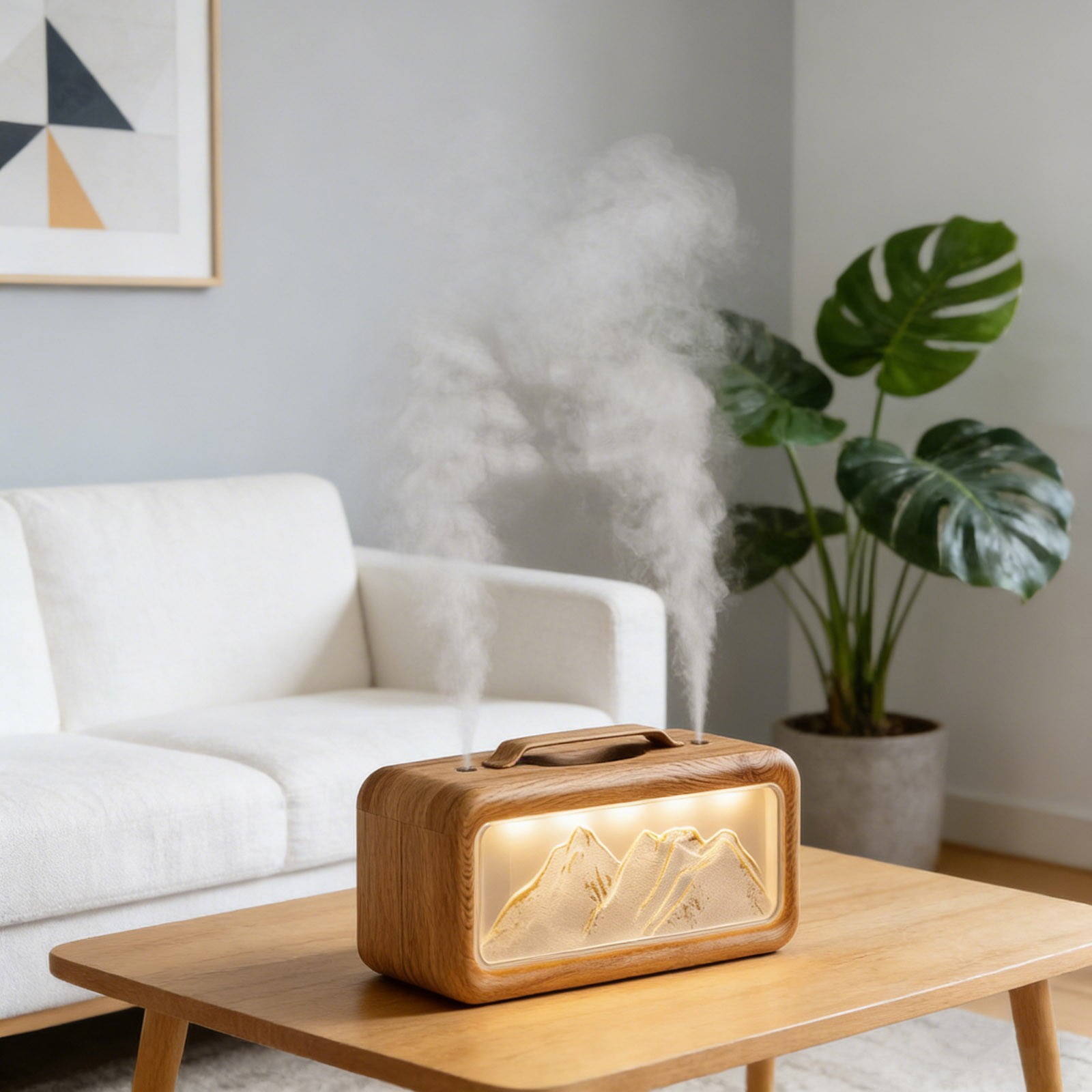 Linnome Desktop Air Humidifier Large Capacity Double Spray Mist Maker With Night Light For Home Bedroom Aromatherapy