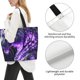 thumbnail image 3 of Disketp Purple Pattern White Tiger Bolsa Tote Estampada para Mujer, Bolso de Hombro y de Mano para Compras y Viajes, 3 of 8