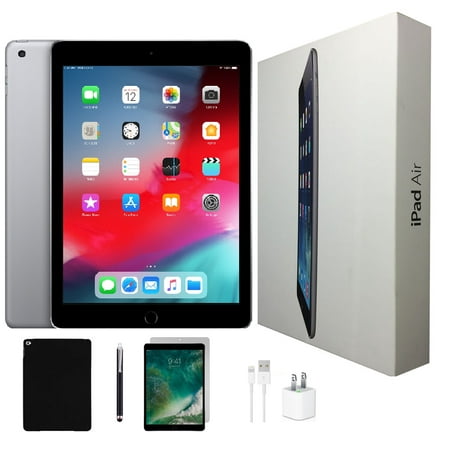 Apple iPad Air Bundle | 32 GB Space Gray | Wi-Fi Only | Tempered Glass, Case, Stylus Pen & (Best Ipad Stylus Review)