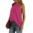 thumbnail image 4 of Otvok Tank Top for Women Summer Solid Round-Neck T-Shirt Sleeveless Bandage Casual Blouse Tops, 4 of 6