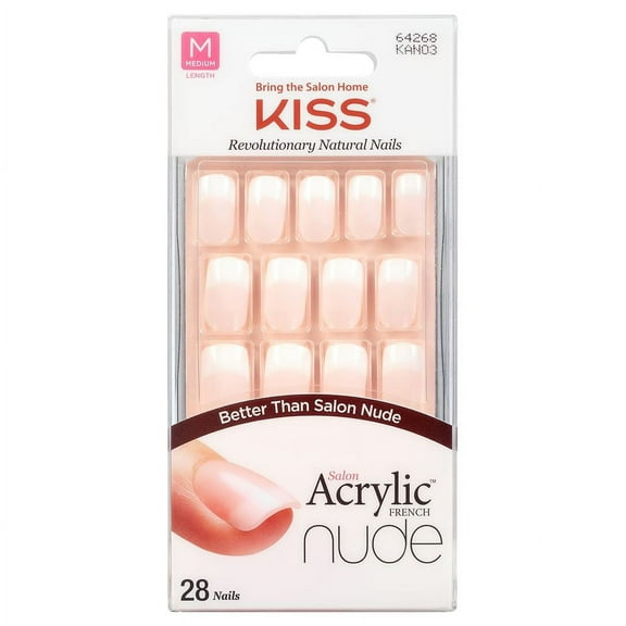 Kiss Salon Acrylic Nude French Nails, Cashmere Nude 1.0 ea Pack of 2